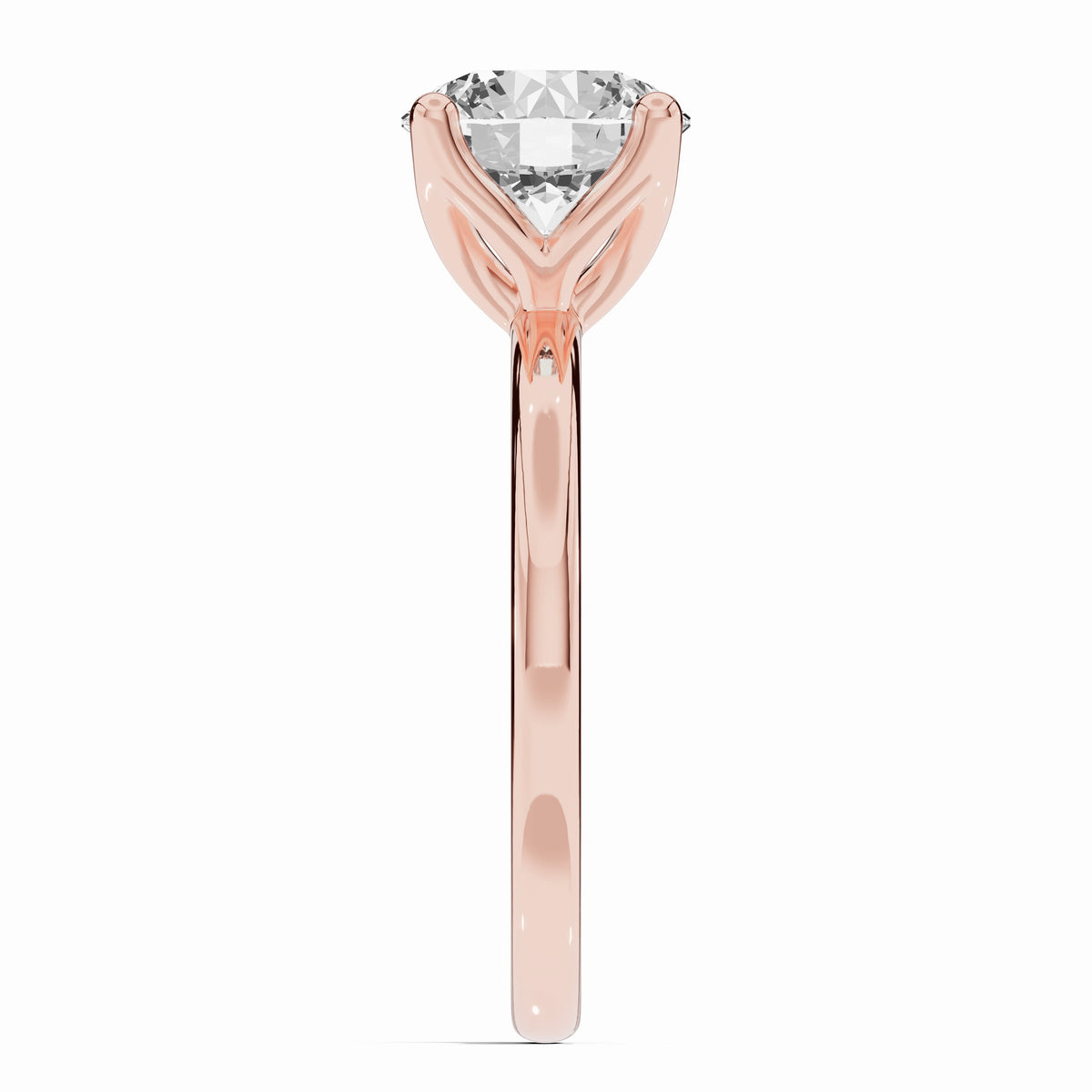 Round Lustre Solitaire Ring ABER-100-RD-LGD-11  - Abtin & Co.