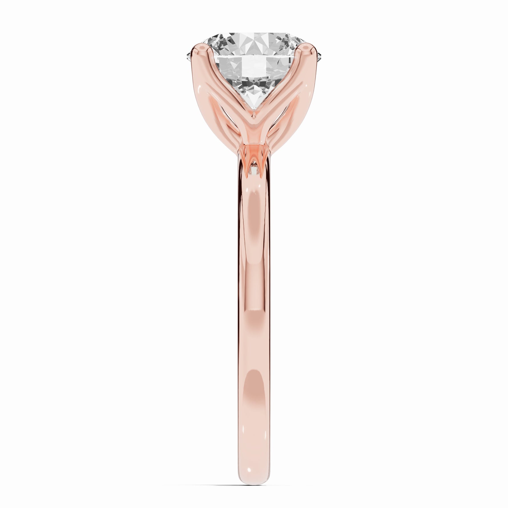 Round Lustre Solitaire Ring ABER-100-RD-LGD-11  - Abtin & Co.