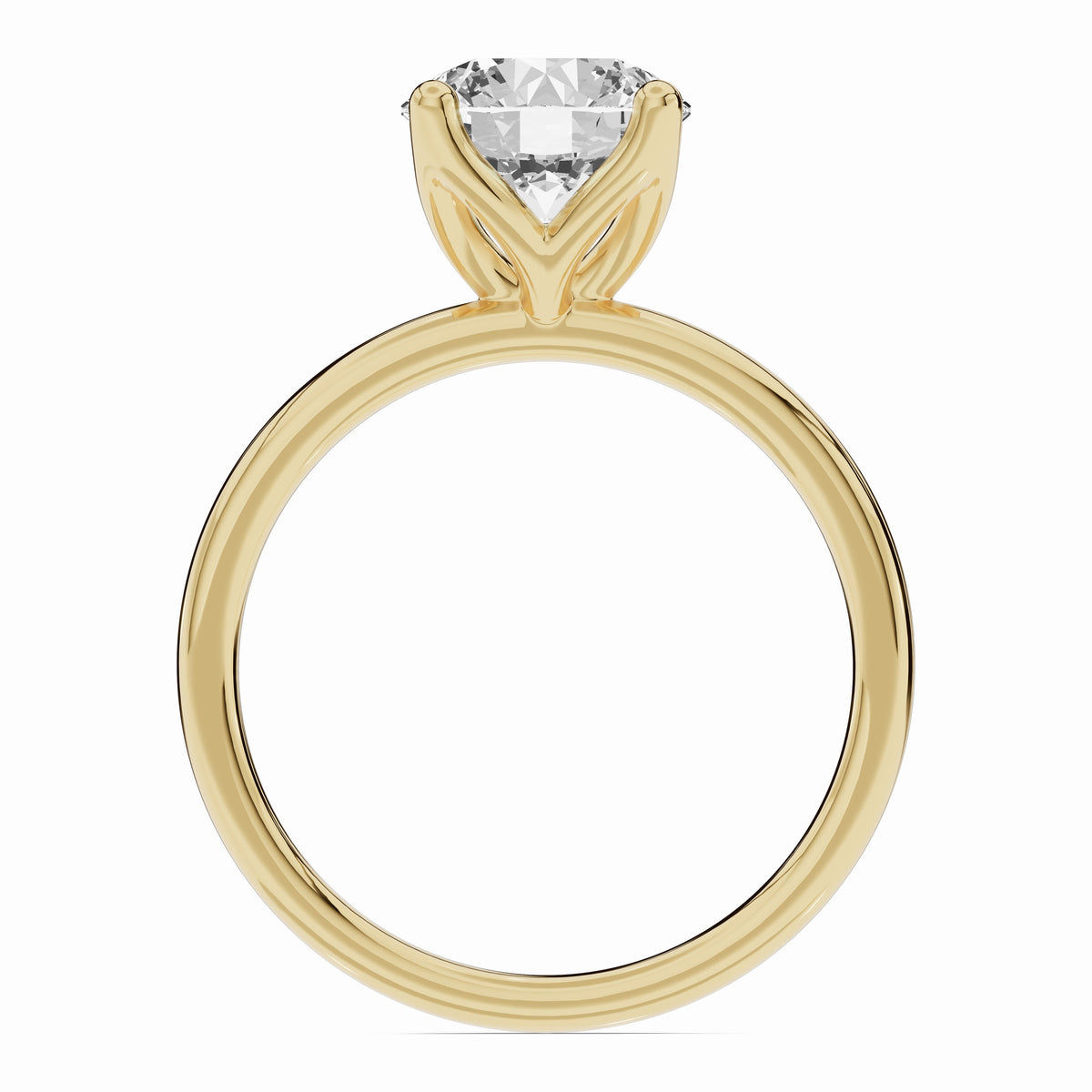 Round Lustre Solitaire Ring ABER-100-RD-LGD-1  - Abtin & Co.