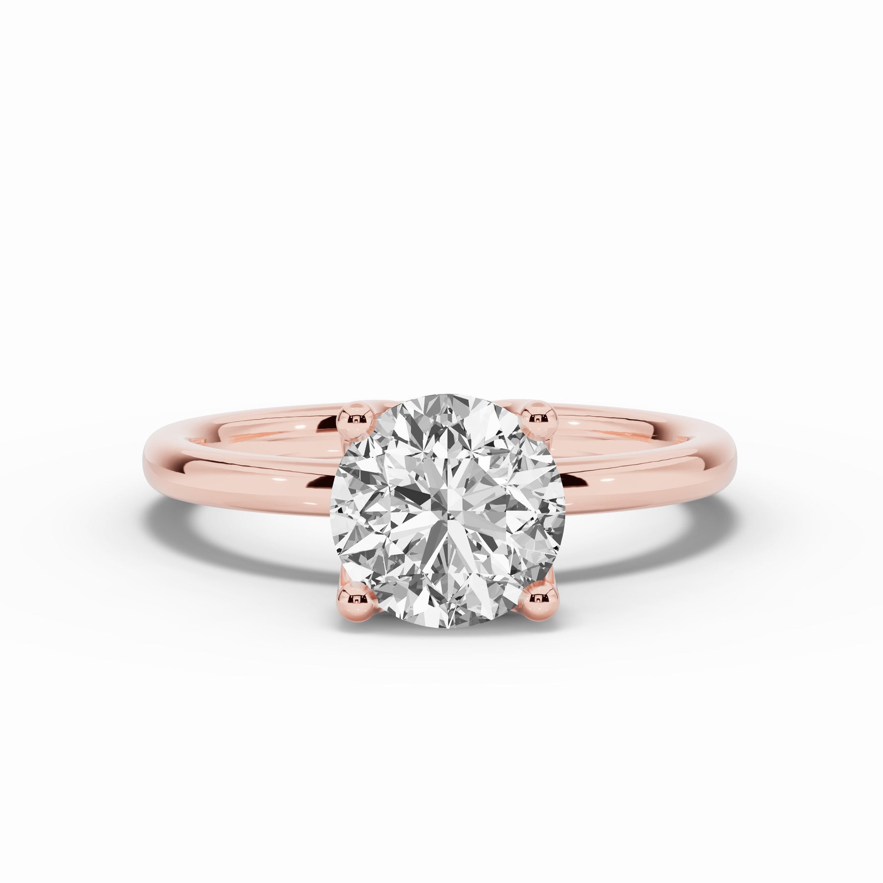 Round Lustre Solitaire Ring ABER-100-RD-LGD-11  - Abtin & Co.