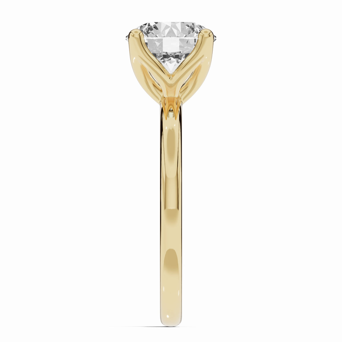 Round Lustre Solitaire Ring ABER-100-RD-LGD-1  - Abtin & Co.