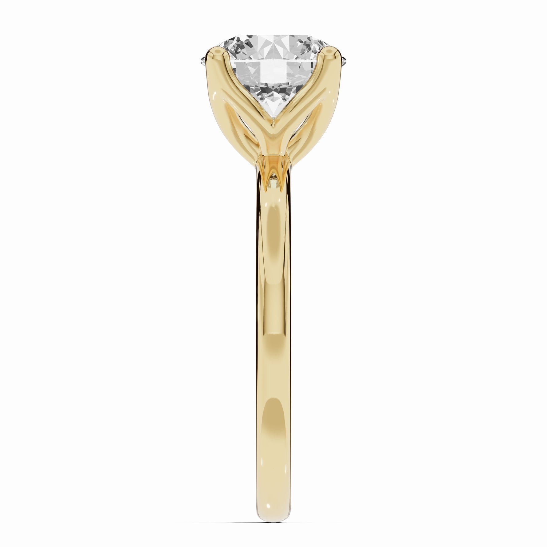 Round Lustre Solitaire Ring ABER-100-RD-LGD-1  - Abtin & Co.
