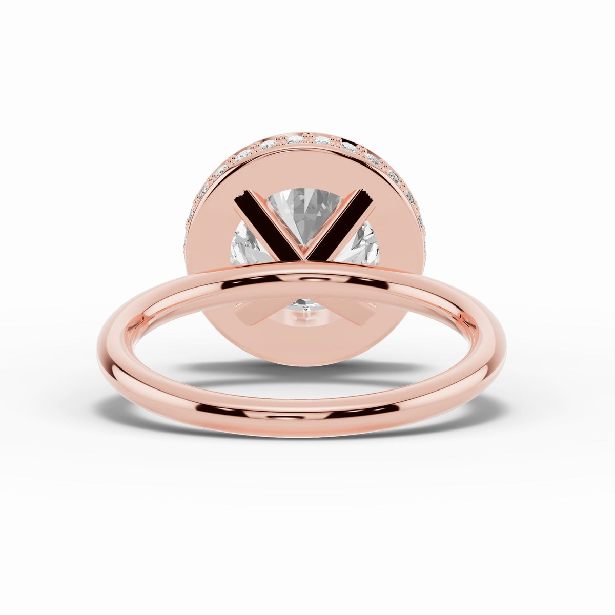 Round Nova Halo Engagement Ring Ring ABER-108-RD-LGD-11  - Abtin & Co.