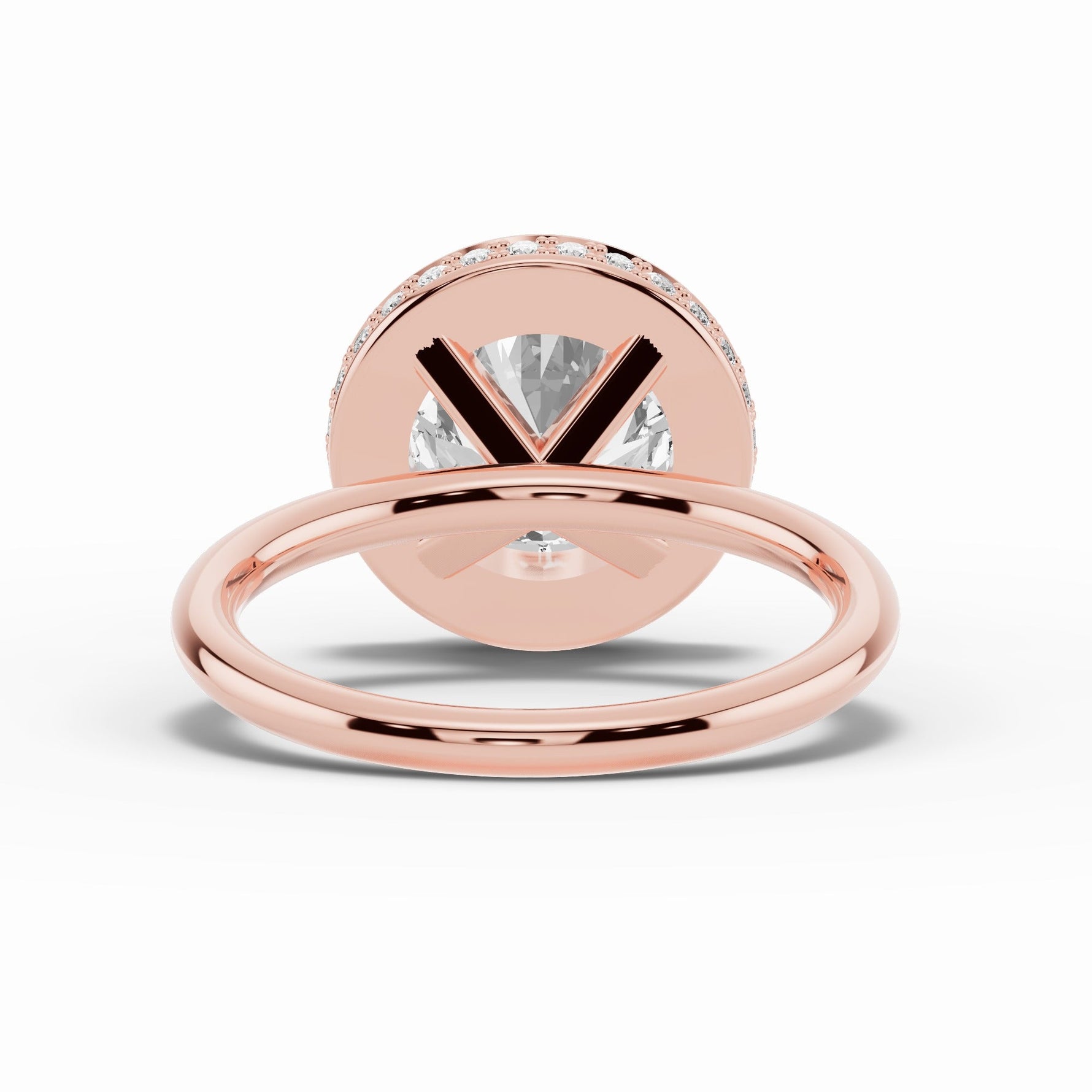 Round Nova Halo Engagement Ring Ring ABER-108-RD-LGD-11  - Abtin & Co.