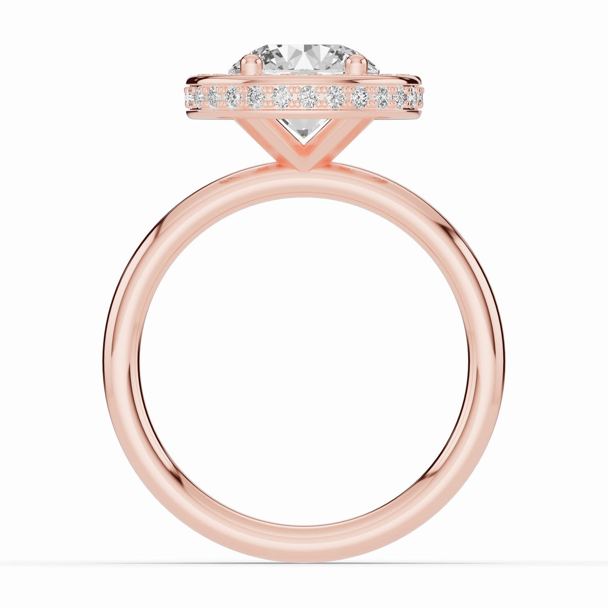 Round Nova Halo Engagement Ring Ring ABER-108-RD-LGD-11  - Abtin & Co.