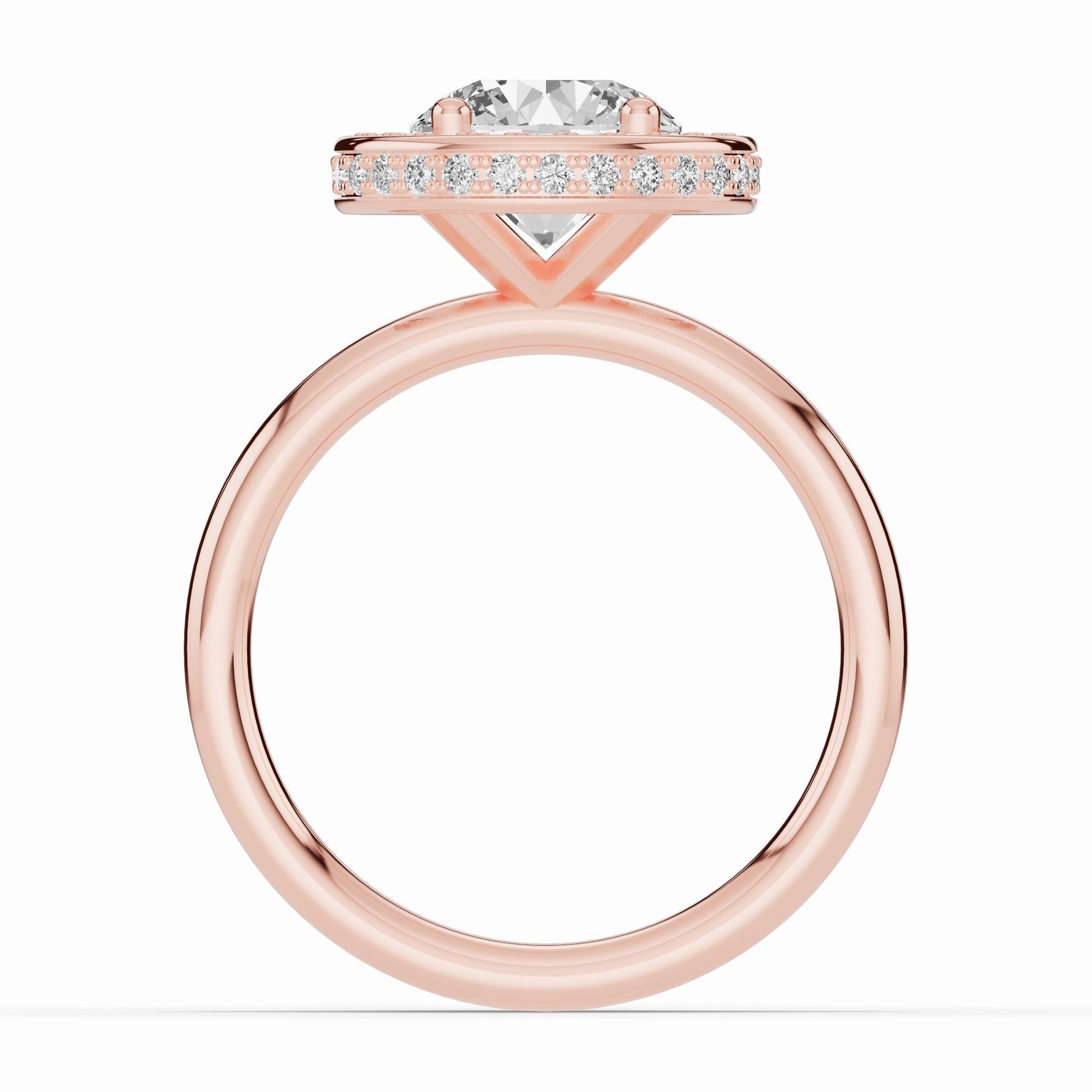 Round Nova Halo Engagement Ring Ring ABER-108-RD-LGD-11  - Abtin & Co.
