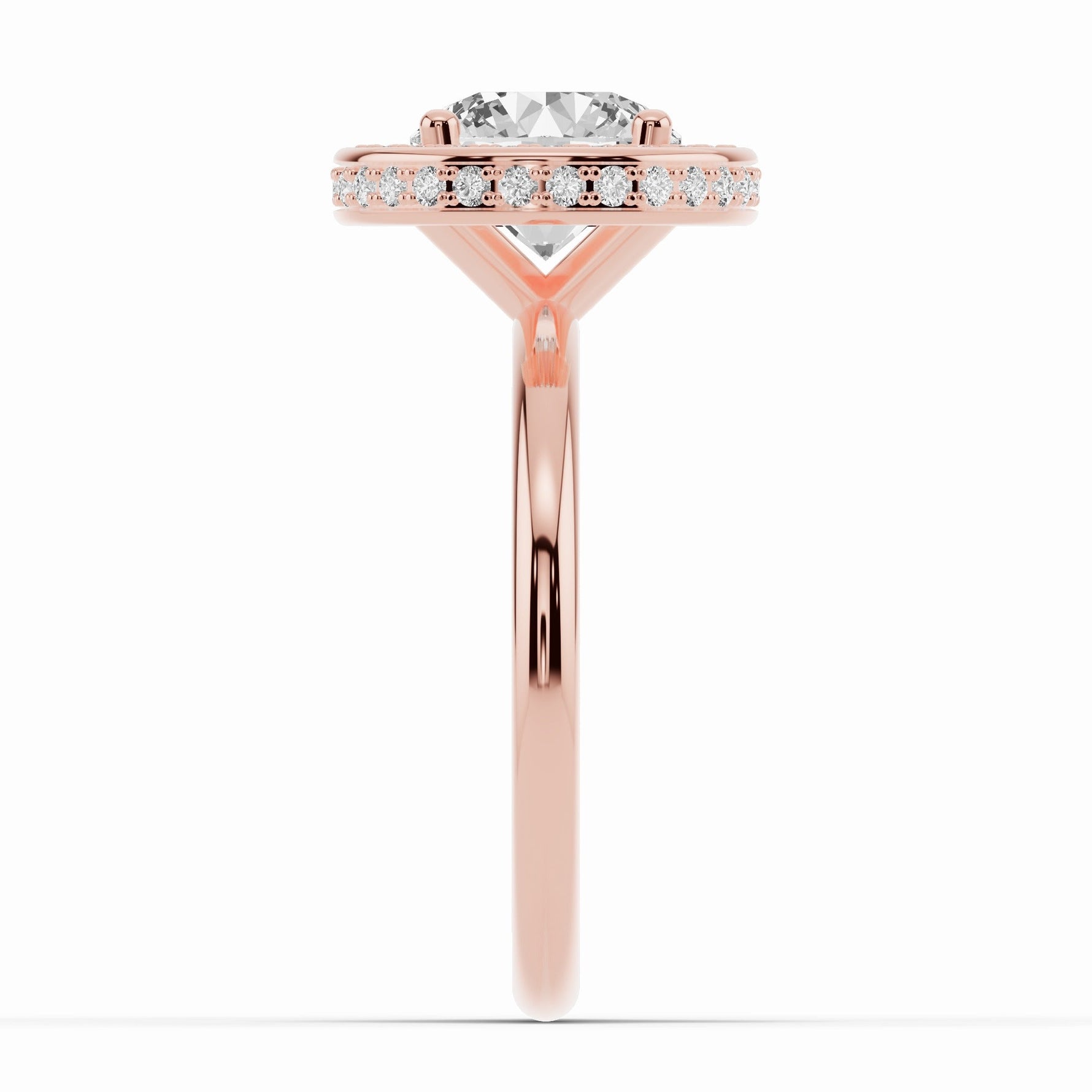Round Nova Halo Engagement Ring Ring ABER-108-RD-LGD-11  - Abtin & Co.