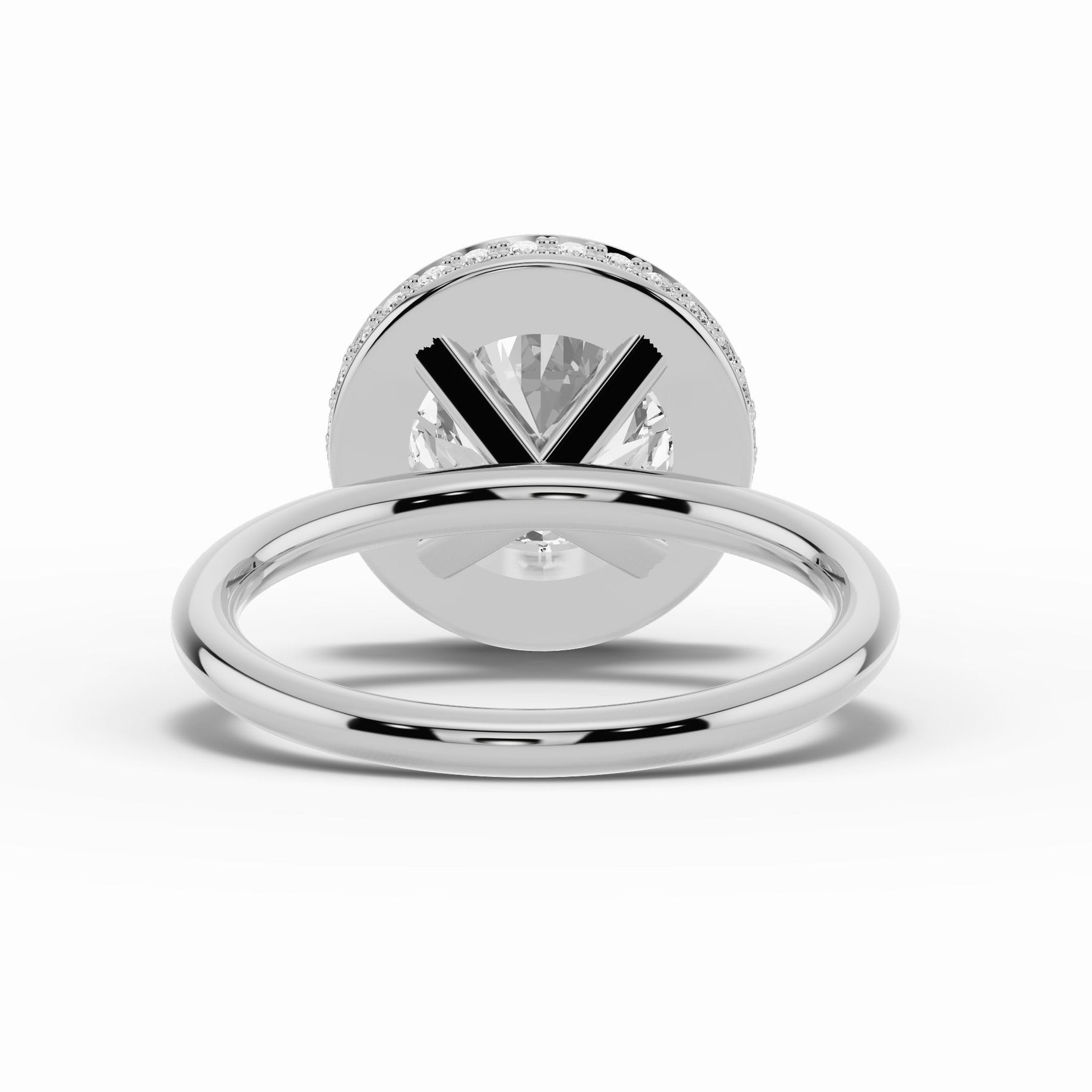 Round Nova Halo Engagement Ring Ring ABER-108-RD-LGD-6  - Abtin & Co.