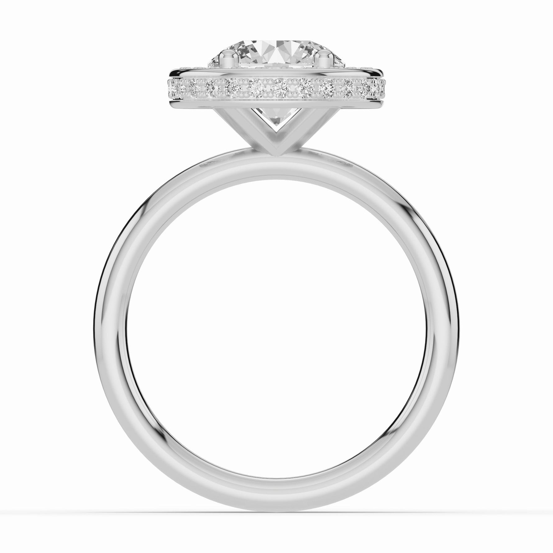Round Nova Halo Engagement Ring Ring ABER-108-RD-LGD-6  - Abtin & Co.