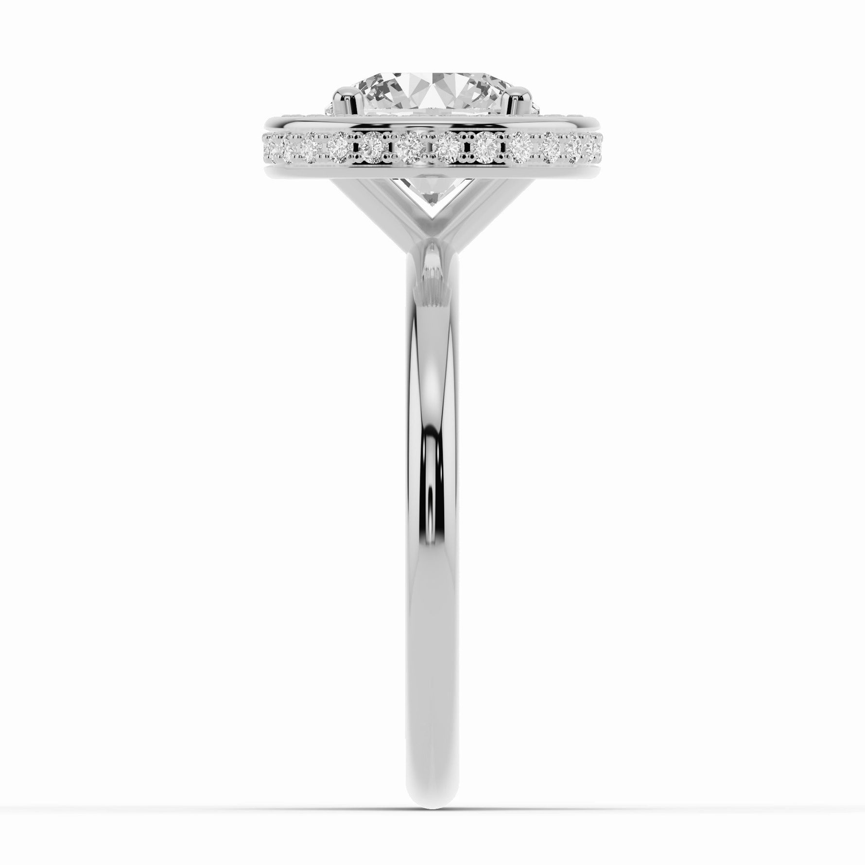 Round Nova Halo Engagement Ring Ring ABER-108-RD-LGD-6  - Abtin & Co.