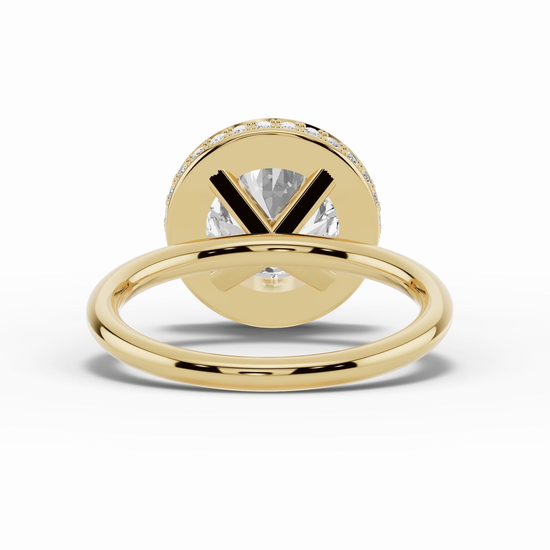 Round Nova Halo Engagement Ring Ring ABER-108-RD-LGD-1  - Abtin & Co.