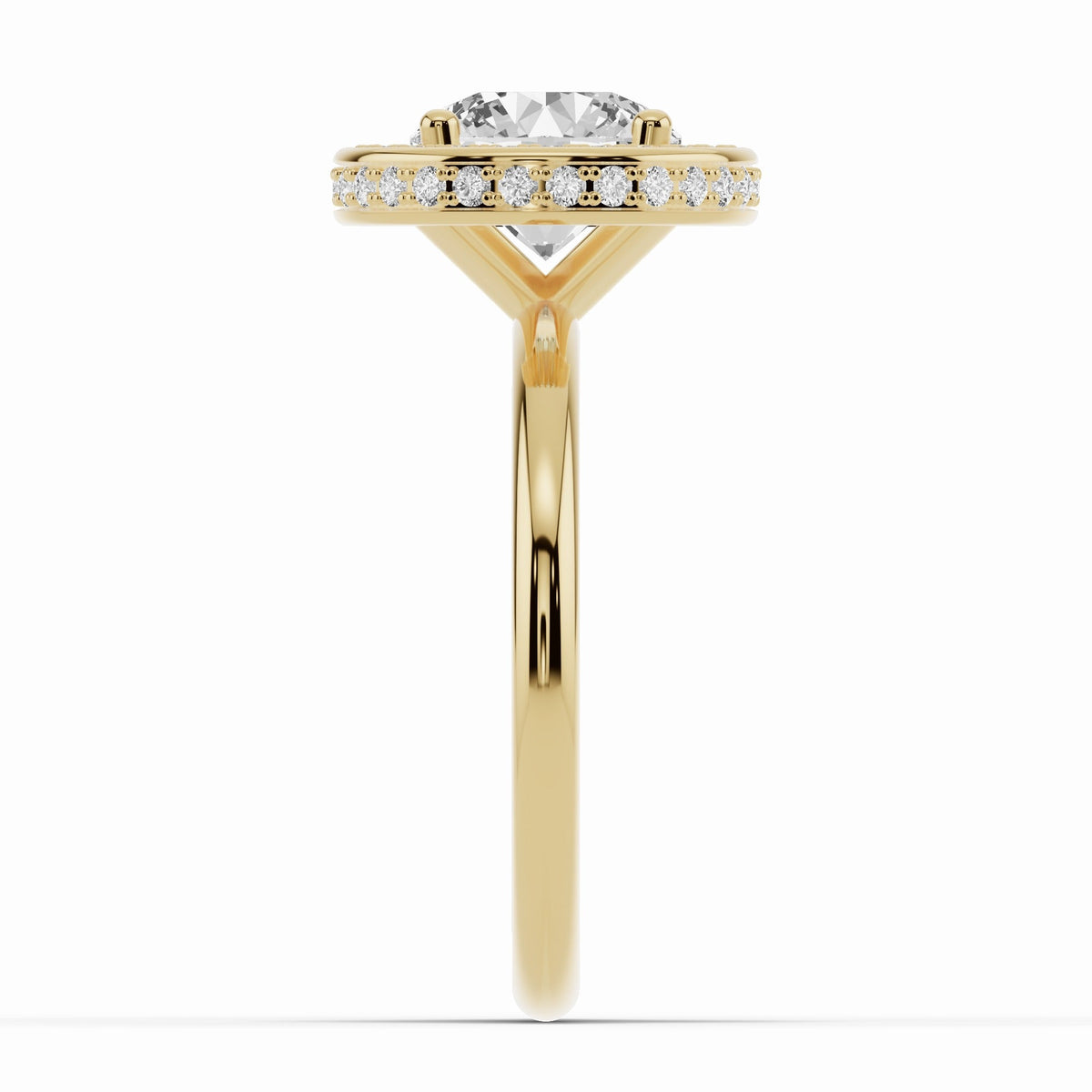 Round Nova Halo Engagement Ring Ring ABER-108-RD-LGD-1  - Abtin & Co.
