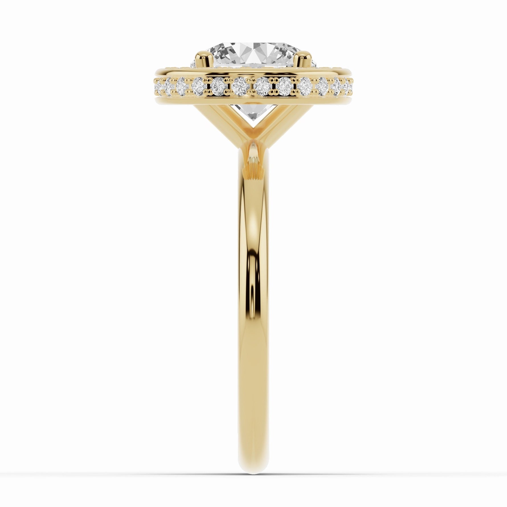 Round Nova Halo Engagement Ring Ring ABER-108-RD-LGD-1  - Abtin & Co.