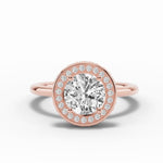 Round Nova Halo Engagement Ring Ring ABER-108-RD-LGD-11  - Abtin & Co.