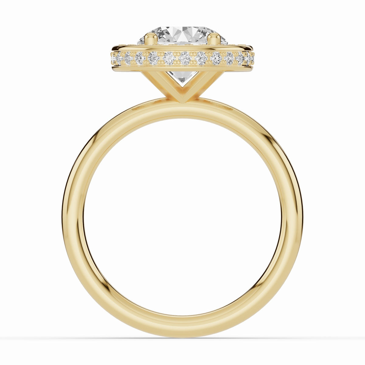 Round Nova Halo Engagement Ring Ring ABER-108-RD-LGD-1  - Abtin & Co.
