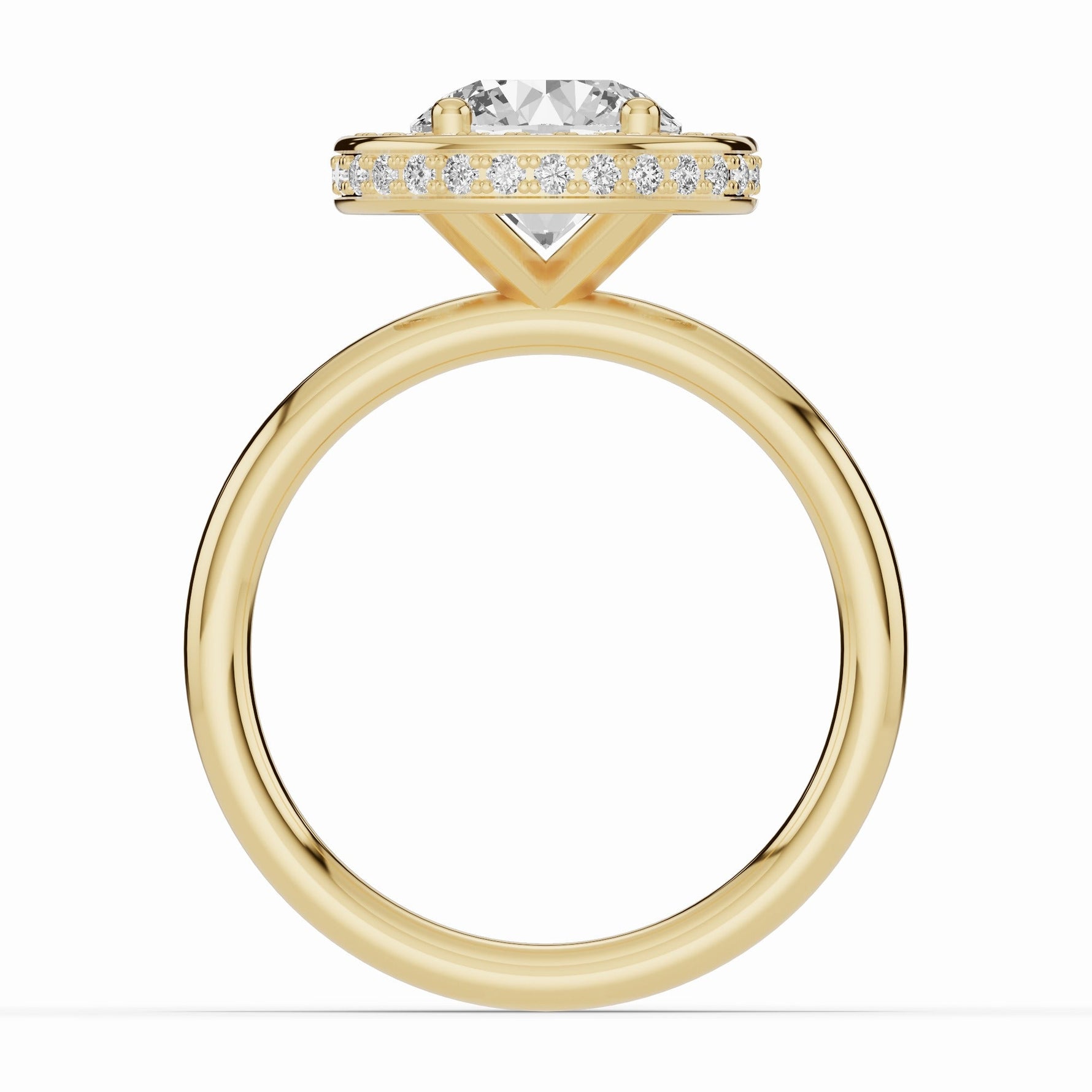 Round Nova Halo Engagement Ring Ring ABER-108-RD-LGD-1  - Abtin & Co.