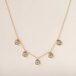 Round Stella Bezel Necklace Necklace ABN-186-RD-LGD-1  - Abtin & Co.