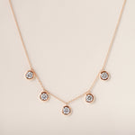 Round Stella Bezel Necklace Necklace ABN-186-RD-LGD-3  - Abtin & Co.