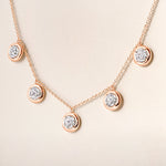 Round Stella Bezel Necklace Necklace ABN-186-RD-LGD-3  - Abtin & Co.