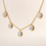 Round Stella Bezel Necklace Necklace ABN-186-RD-LGD-1  - Abtin & Co.
