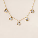 Round Stella Bezel Necklace Necklace ABN-186-RD-LGD-1  - Abtin & Co.