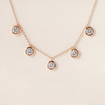 Round Stella Bezel Necklace Necklace ABN-186-RD-LGD-3  - Abtin & Co.