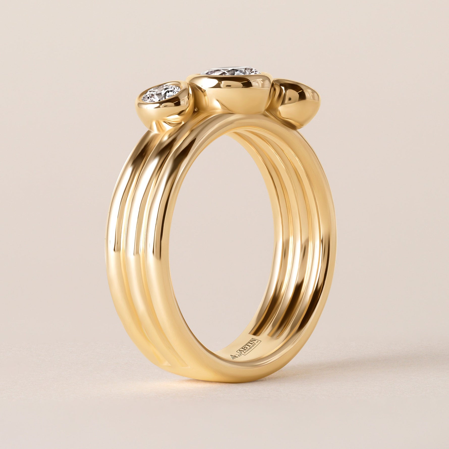 Round Strata Band Ring ABB-715-RD-D-1  - Abtin & Co.