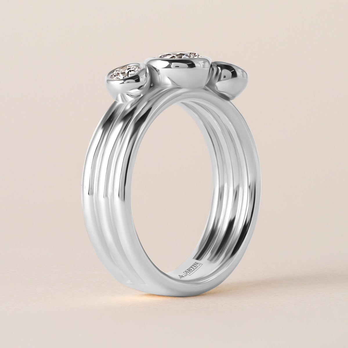 Round Strata Band Ring ABB-715-RD-D-3  - Abtin & Co.