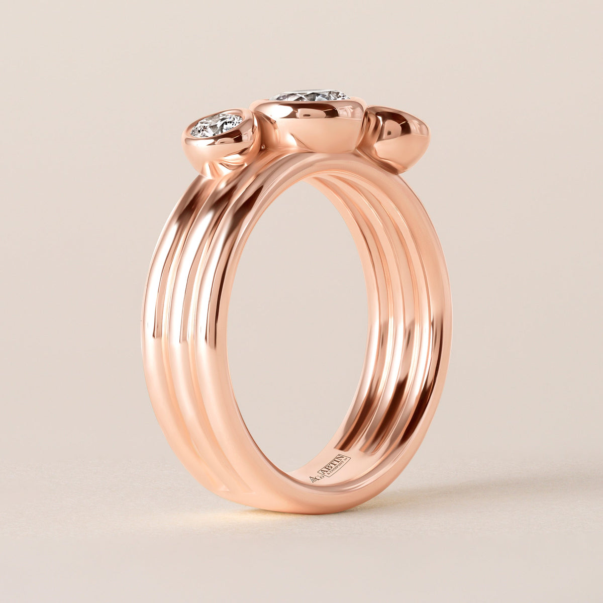 Round Strata Band Ring ABB-715-RD-D-5  - Abtin & Co.
