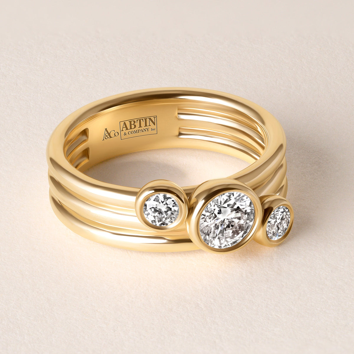 Round Strata Band Ring ABB-715-RD-D-1  - Abtin & Co.