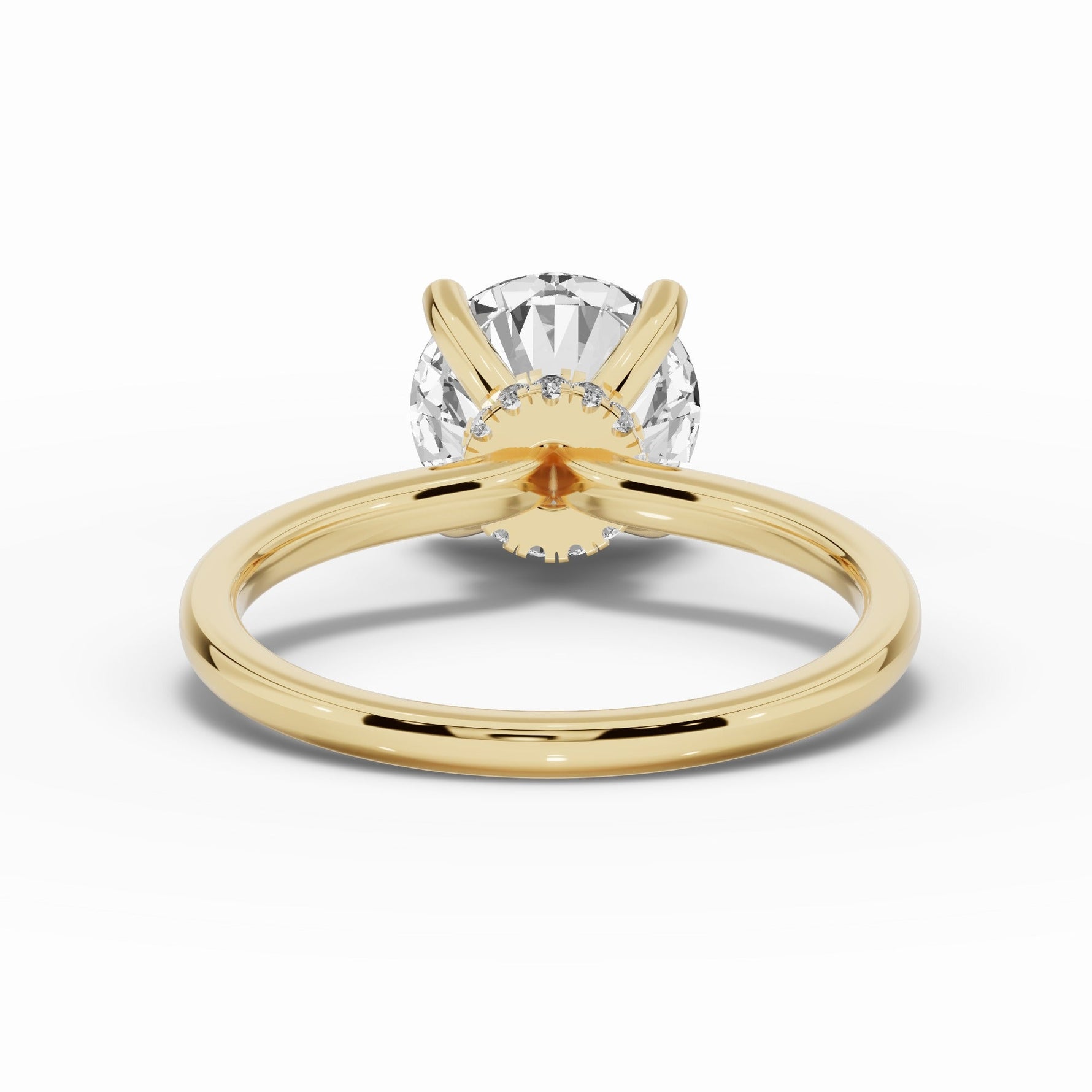Round Tiara Glow Solitaire Ring ABER-102-RD-LGD-1  - Abtin & Co.