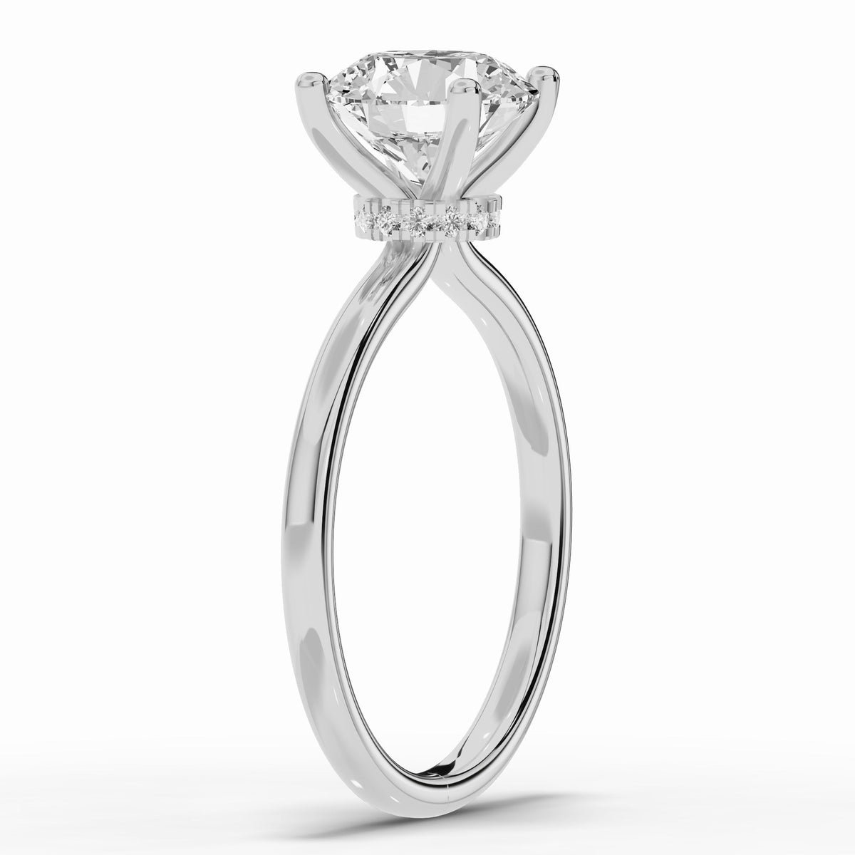Round Tiara Glow Solitaire Ring ABER-102-RD-LGD-21  - Abtin & Co.