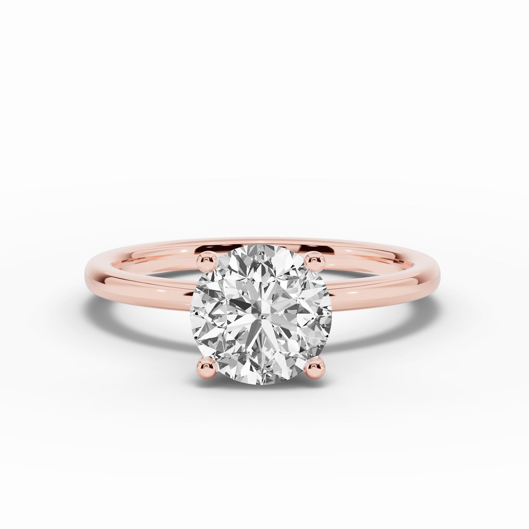 Round Tiara Glow Solitaire Ring ABER-102-RD-LGD-11  - Abtin & Co.