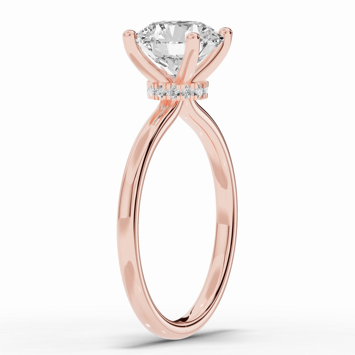 Round Tiara Glow Solitaire Ring ABER-102-RD-LGD-11  - Abtin & Co.