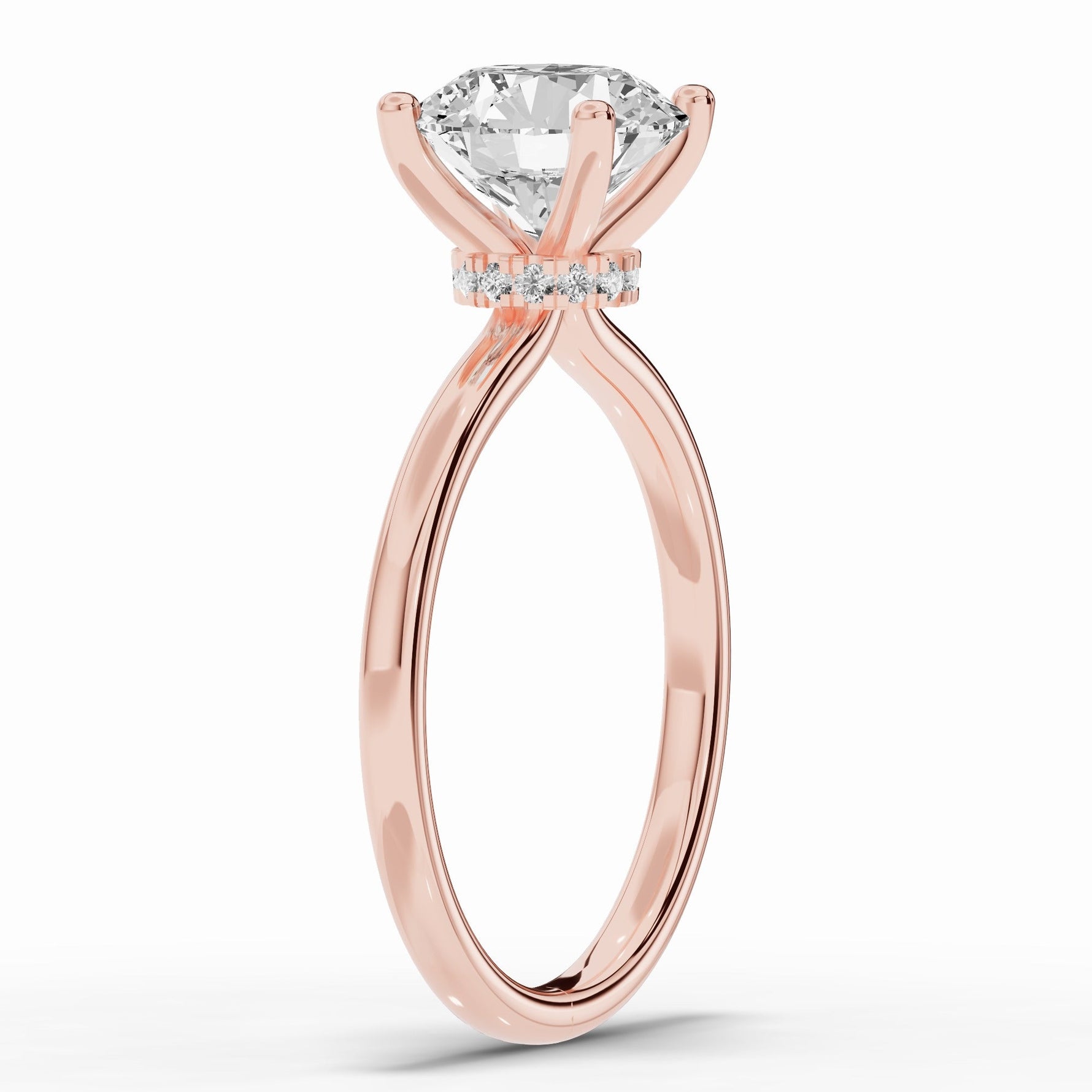 Round Tiara Glow Solitaire Ring ABER-102-RD-LGD-11  - Abtin & Co.