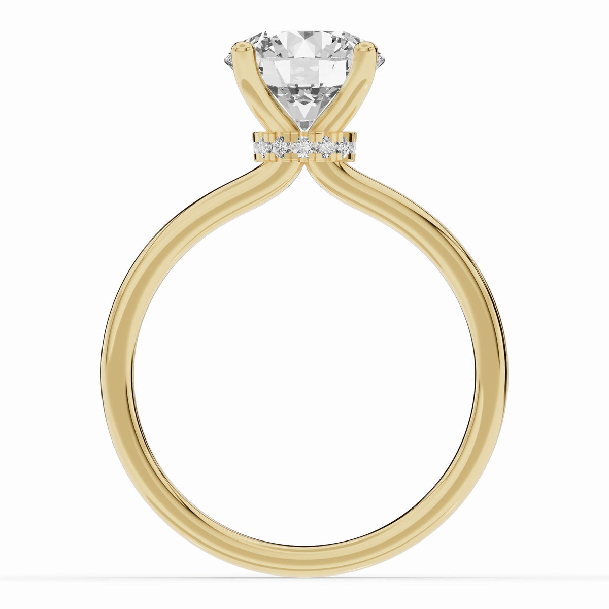 Round Tiara Glow Solitaire Ring ABER-102-RD-LGD-1  - Abtin & Co.