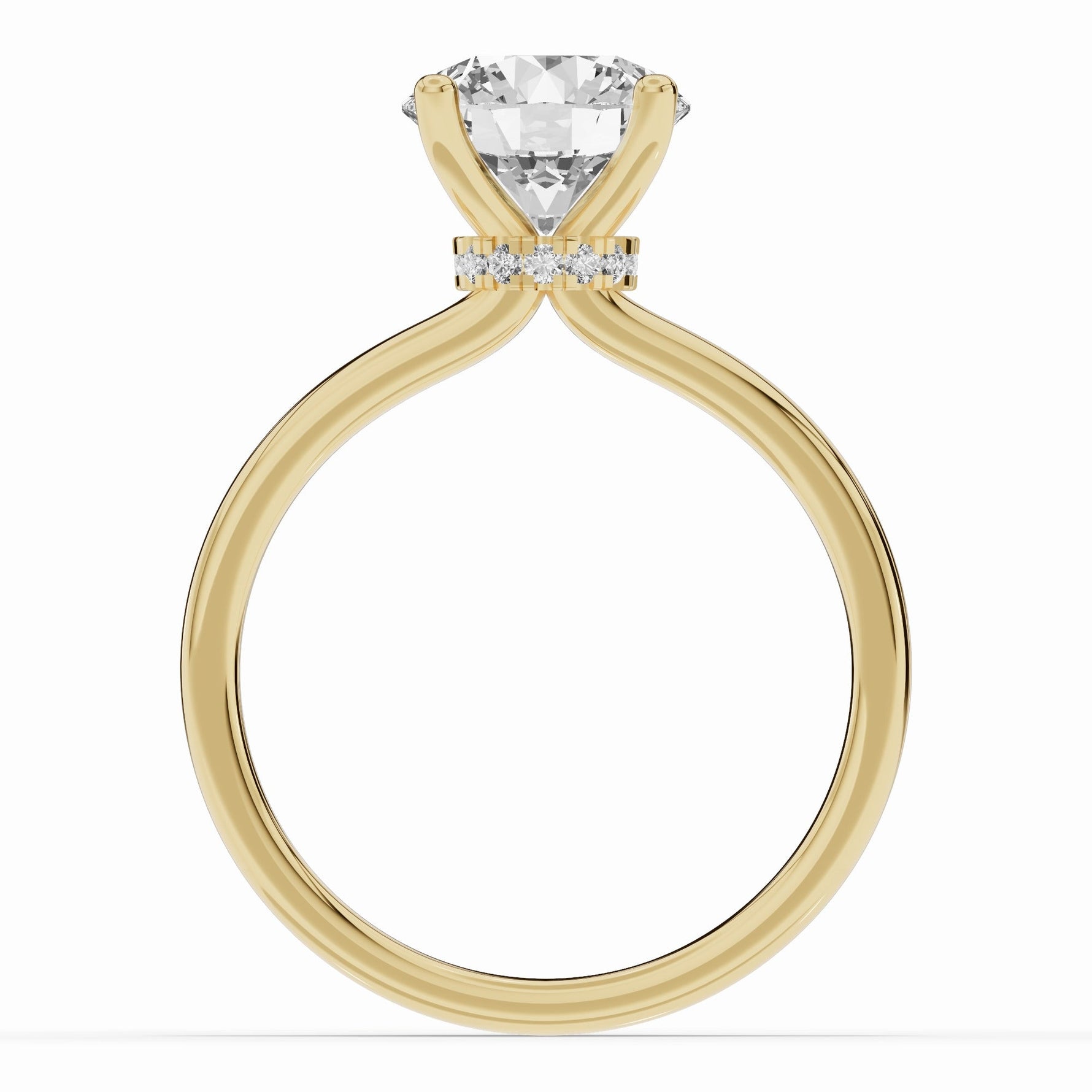 Round Tiara Glow Solitaire Ring ABER-102-RD-LGD-1  - Abtin & Co.