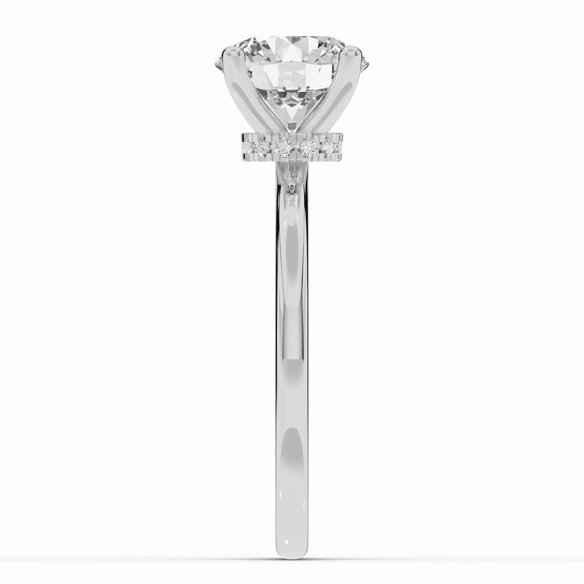 Round Tiara Glow Solitaire Ring ABER-102-RD-LGD-21  - Abtin & Co.
