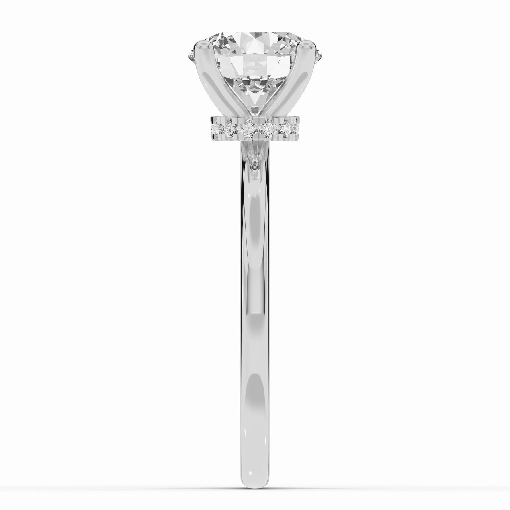 Round Tiara Glow Solitaire Ring ABER-102-RD-LGD-21  - Abtin & Co.