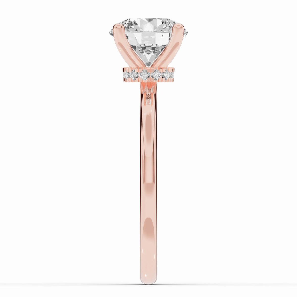 Round Tiara Glow Solitaire Ring ABER-102-RD-LGD-11  - Abtin & Co.
