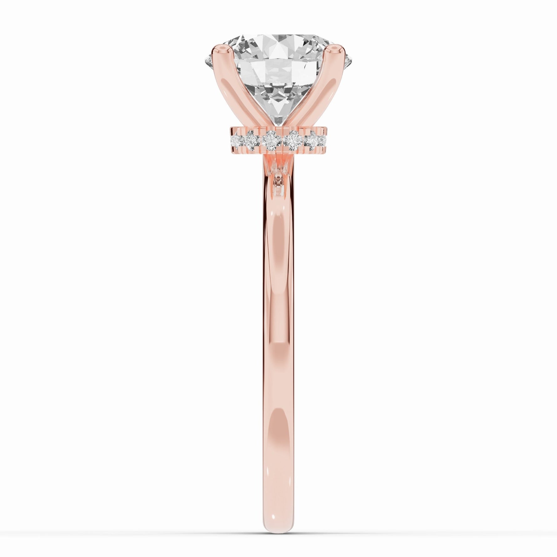 Round Tiara Glow Solitaire Ring ABER-102-RD-LGD-11  - Abtin & Co.