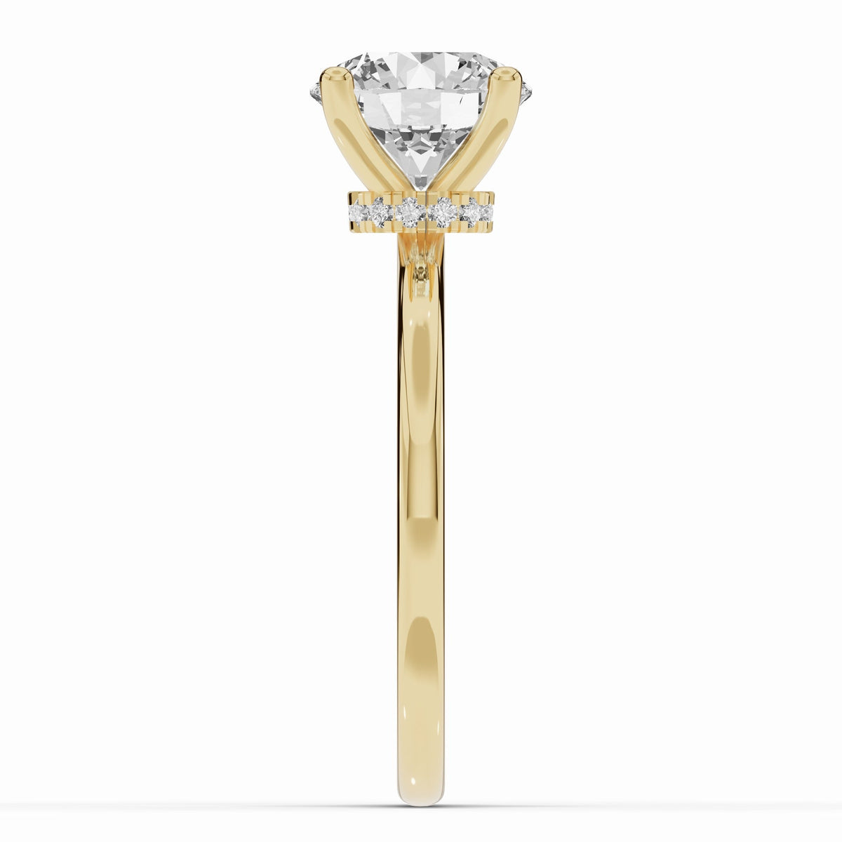 Round Tiara Glow Solitaire Ring ABER-102-RD-LGD-1  - Abtin & Co.