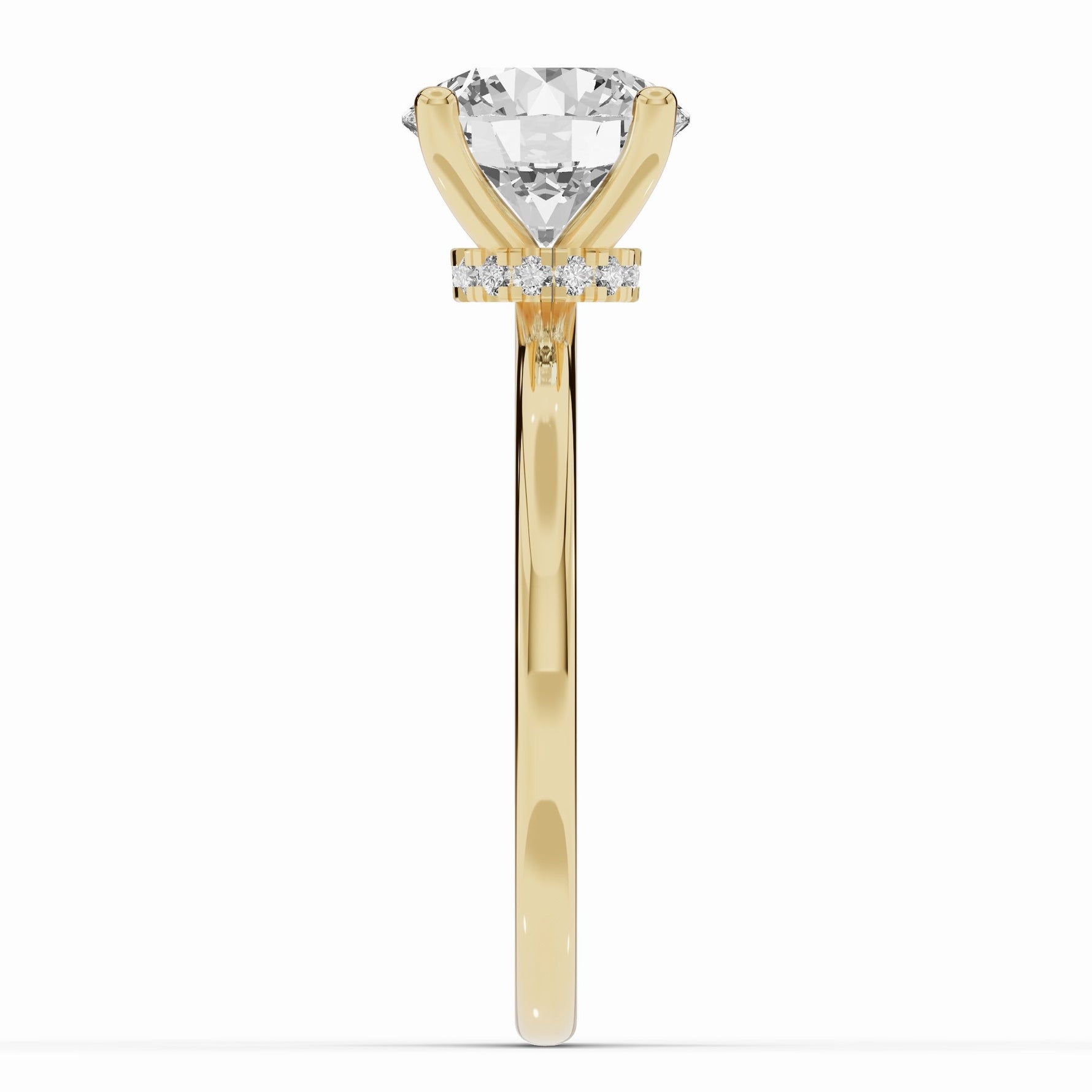 Round Tiara Glow Solitaire Ring ABER-102-RD-LGD-1  - Abtin & Co.