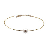 18K Gold White Pearl Choker Necklace - Abtin & Company 