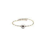 18K Gold White Pearl Bangle - Abtin & Company 