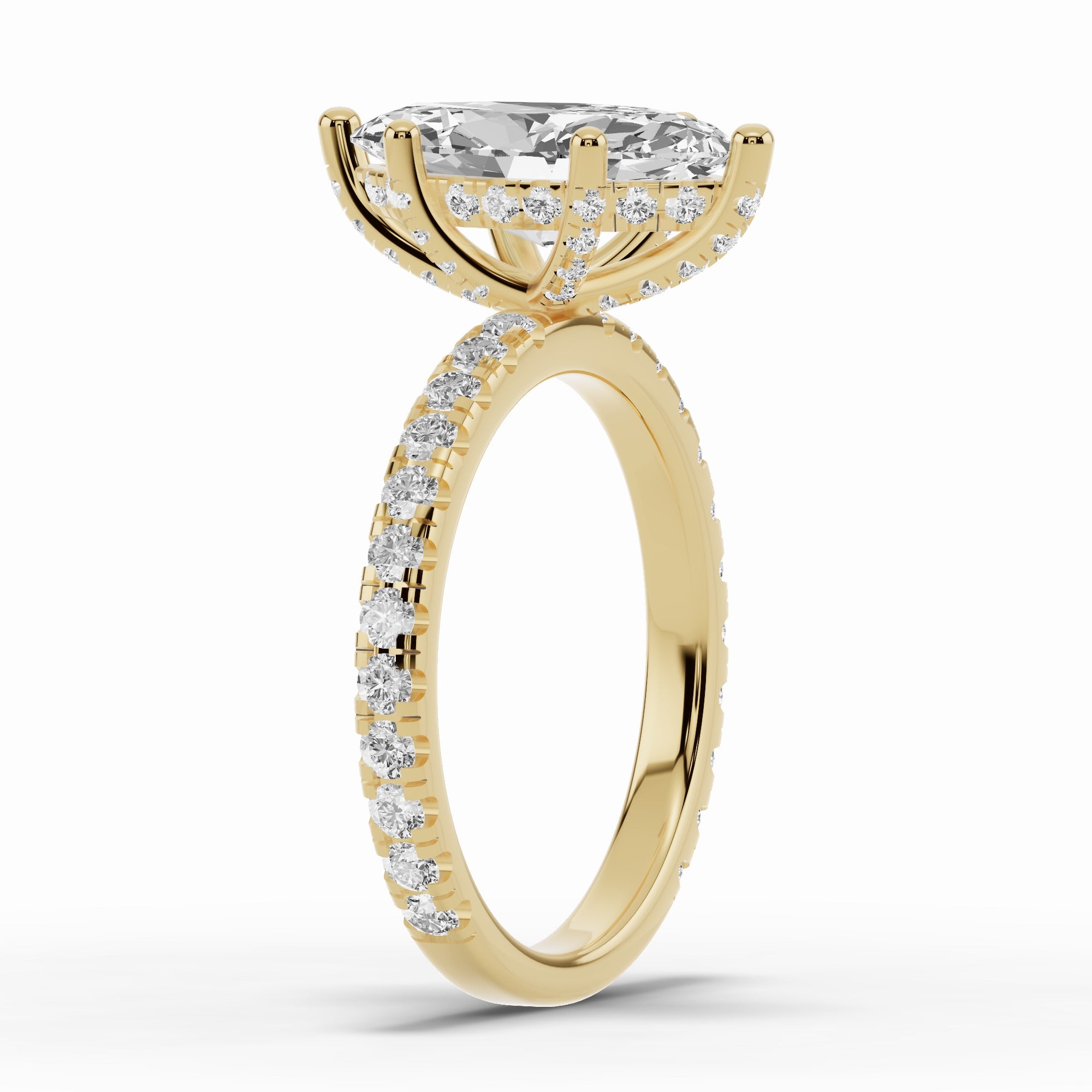 Marquise Coronet Diamond Crown Engagement Ring