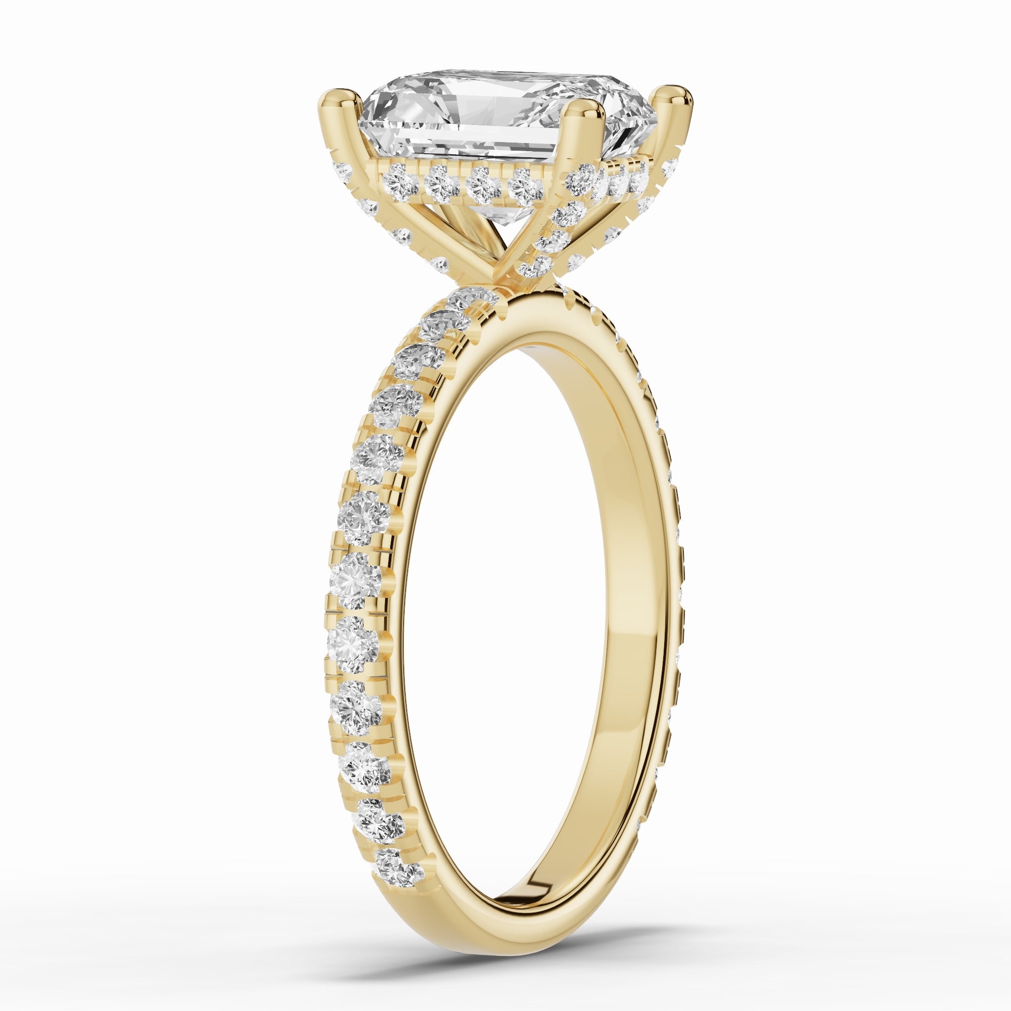 Radiant Coronet Diamond Crown Engagement Ring