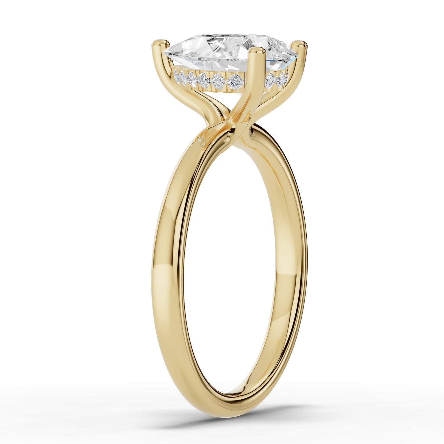Pear Lustre Hidden Halo Solitaire