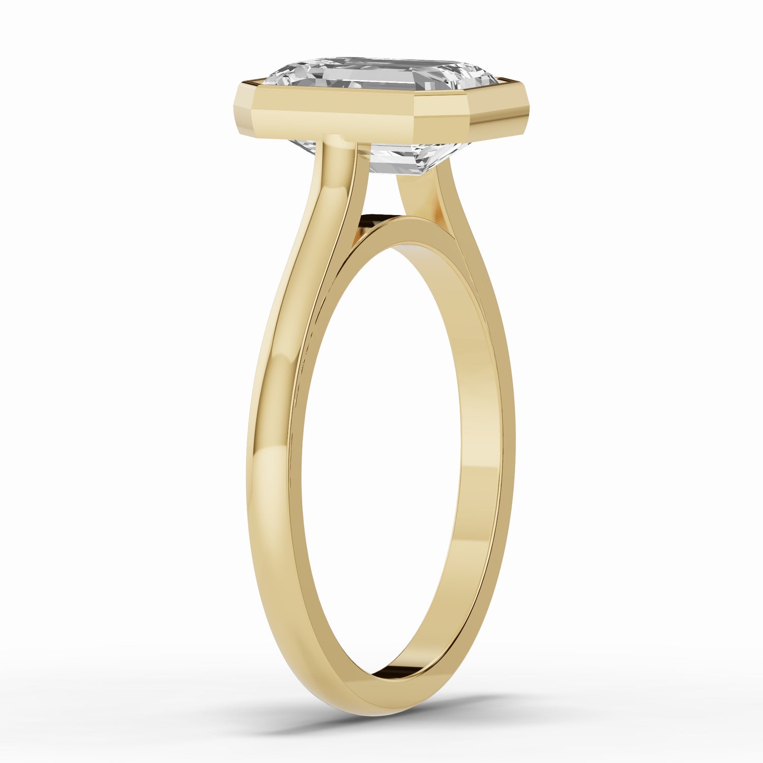 Emerald Cut Lumière Bezel Solitaire