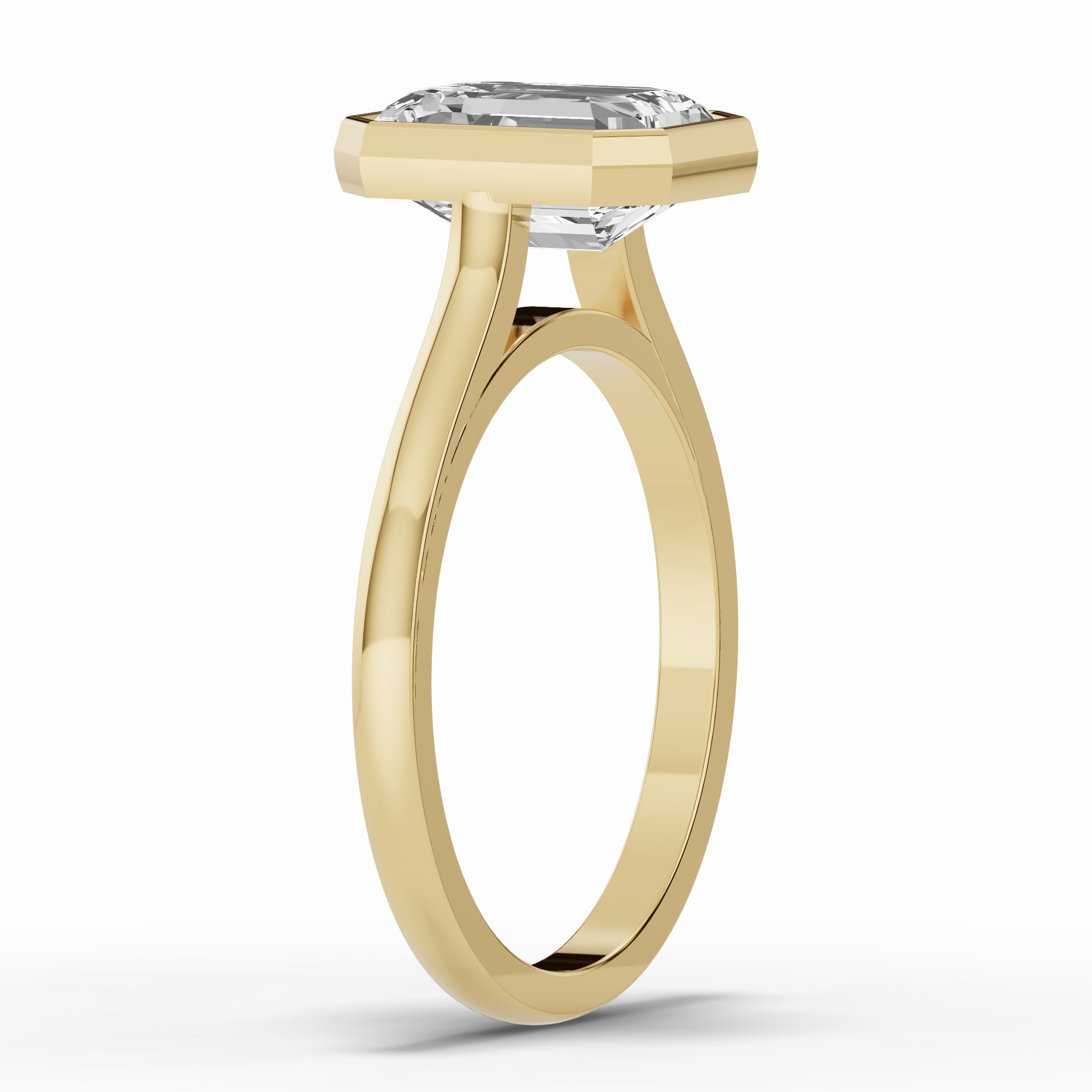 Emerald Cut Lumière Bezel Solitaire